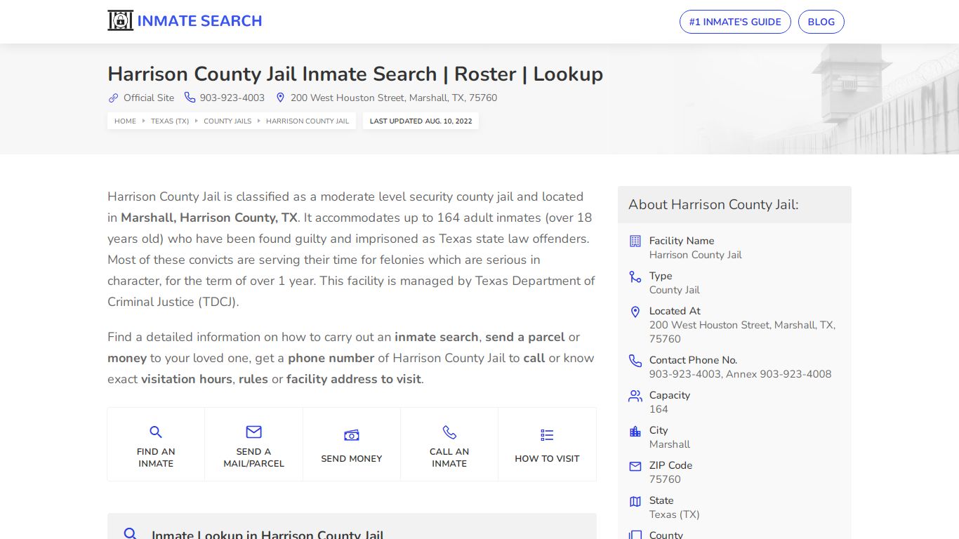 Harrison County Jail Inmate Search | Roster | Lookup